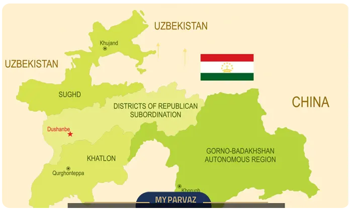 Geographical location of Tajikistan